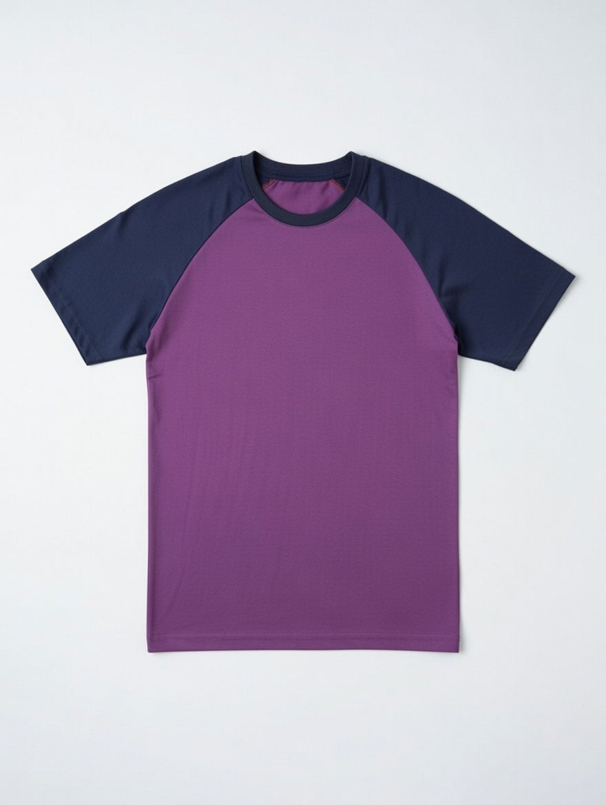 Men Raglan T-Shirt | Cotton Two-Tone Short Sleeve Shirt For Teens